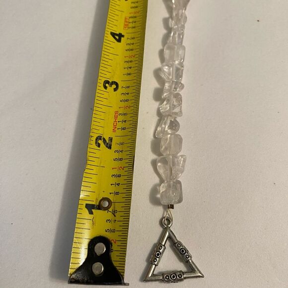 Boho Quartz Crystal Chunk Beaded Necklace 17.5 in Indie Vanguard Artsy Bohemian - Picture 7 of 7